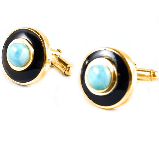 [31680] DORATO COW HORN AND LARIMAR CUFFLINK