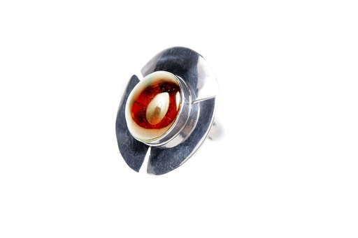 [31661] ELICE SILVER AMBER RING