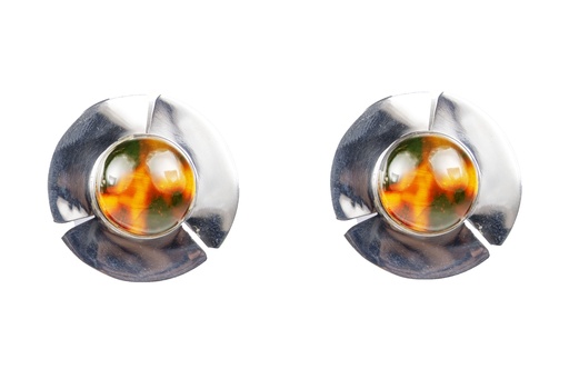 [30371] ELICE SILVER AMBER EARRINGS