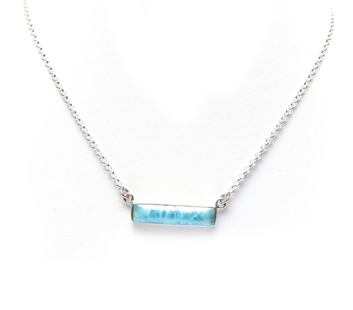 [31597] RECTO SILVER LARIMAR NECKLACE..