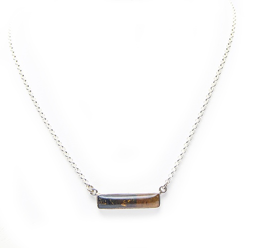 [31522] RECTO SILVER AMBER NECKLACE..