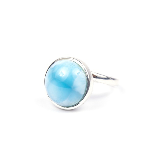 [31972] REDONDO SILVER LARIMAR BIG RING