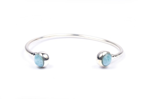 [31393] REDONDO SILVER LARIMAR SMALL BRACELET