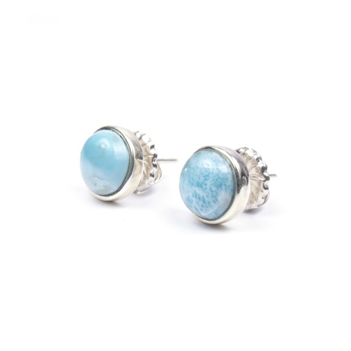 [31674] REDONDO SILVER LARIMAR SMALL EARRINGS