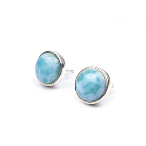 [31493] REDONDO SILVER LARIMAR MEDIUM EARRINGS