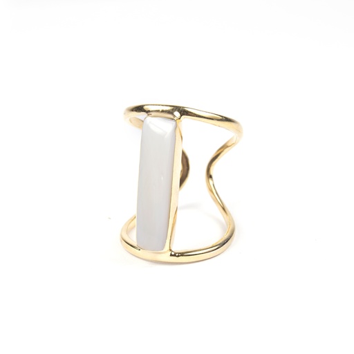[35040] RECTO DORATO MOTHER PEARL RING