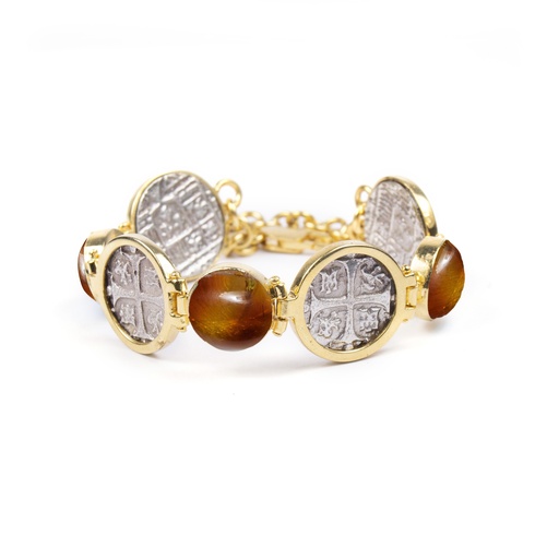 [31149] MONEDA DT/PT AMBER ROUND BRACELET