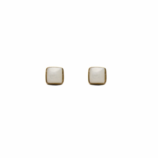 [35060] MINI SQUARE DORATO MOTHER PEARL EARRINGS
