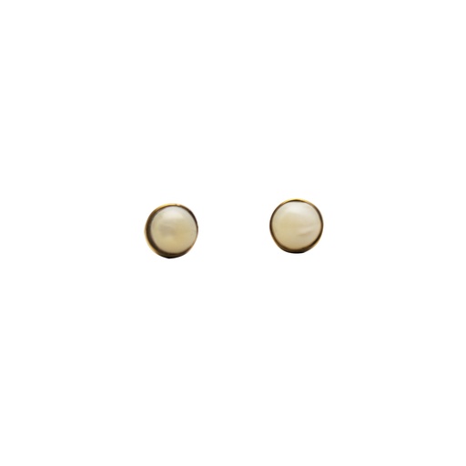 [35065] MINI ROUND DORATO MOTHER PEARL EARRINGS