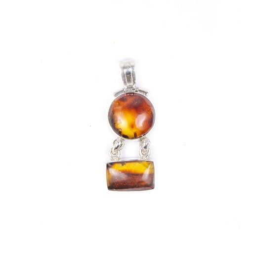[30077] NO. 16 SILVER AMBER PENDANT