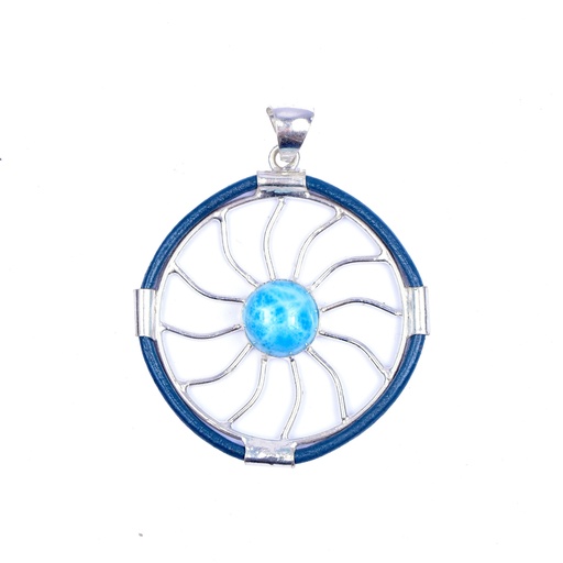 [32492] AUTO PIEL SILVER LARIMAR PENDANT