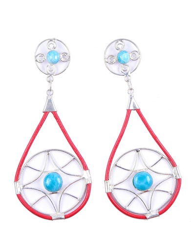 [32529] AUTO PIEL SILVER LARIMAR EARRINGS
