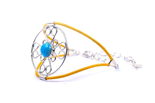 [32545] AUTO PIEL SILVER LARIMAR BRACELET