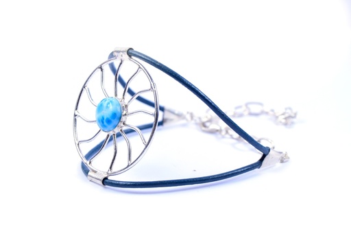 [32546] AUTO PIEL SILVER LARIMAR BRACELET