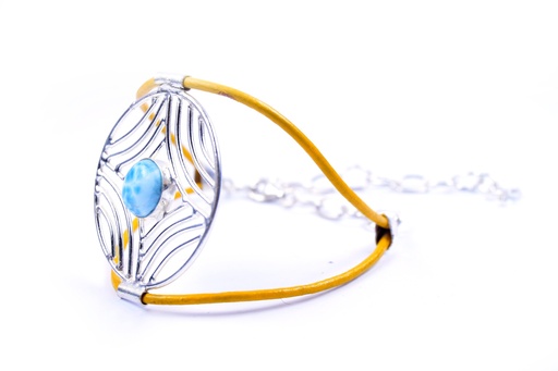 [32559] AUTO PIEL SILVER LARIMAR BRACELET