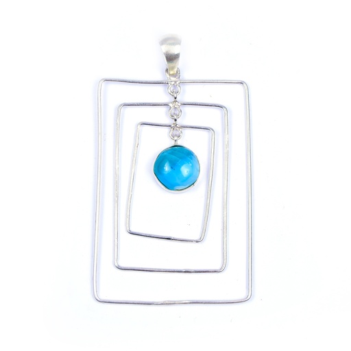 [32567] AUTO SILVER LARIMAR PENDANT