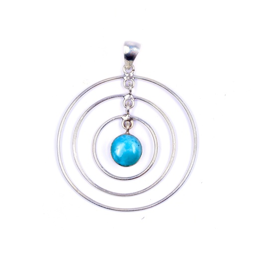 [32571] AUTO SILVER LARIMAR PENDANT