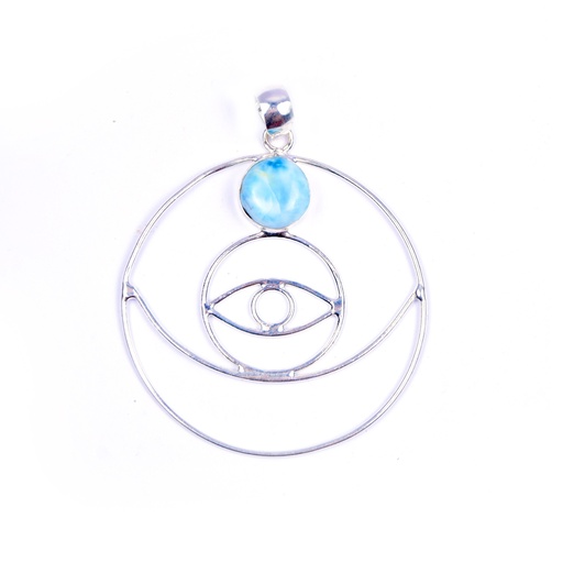 [32572] AUTO SILVER LARIMAR PENDANT