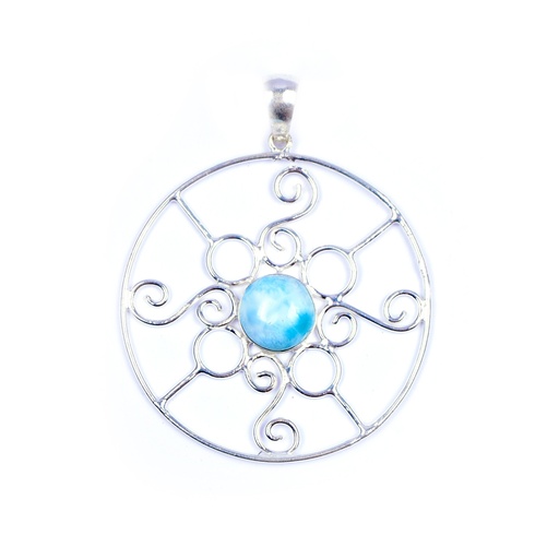 [32573] AUTO SILVER LARIMAR PENDANT