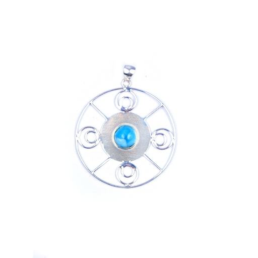 [32574] AUTO SILVER LARIMAR PENDANT