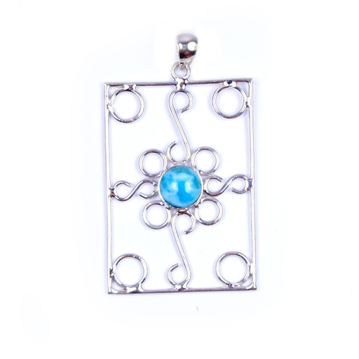 [32576] AUTO SILVER LARIMAR PENDANT