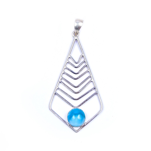 [32577] AUTO SILVER LARIMAR PENDANT
