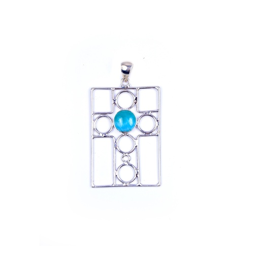 [32579] AUTO SILVER LARIMAR PENDANT