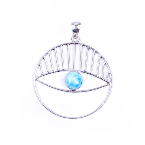 [32580] AUTO SILVER LARIMAR PENDANT
