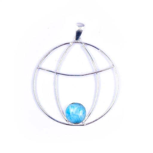 [32583] AUTO SILVER LARIMAR PENDANT