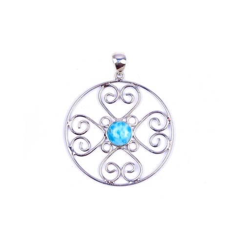 [32586] AUTO SILVER LARIMAR PENDANT