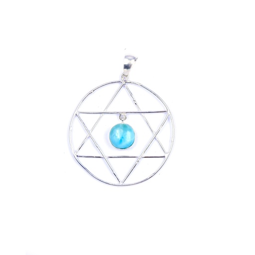 [32588] AUTO SILVER LARIMAR PENDANT