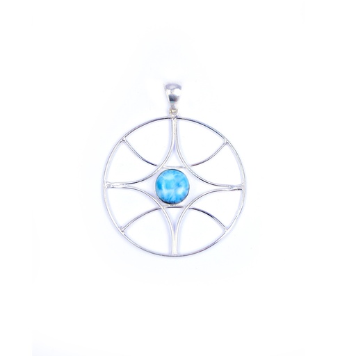 [32589] AUTO SILVER LARIMAR PENDANT