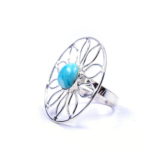 [32590] AUTO SILVER LARIMAR RING