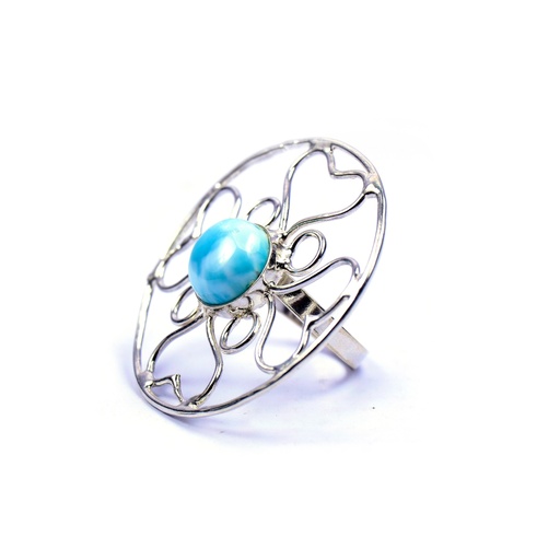 [32591] AUTO SILVER LARIMAR RING
