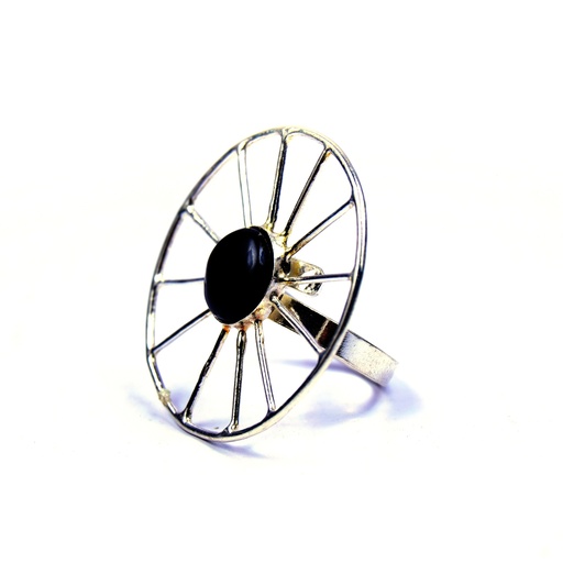[32603] AUTO SILVER COW HORN RING