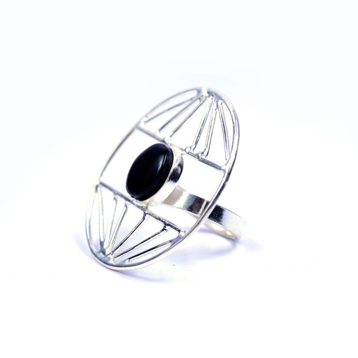 [32604] AUTO SILVER COW HORN RING