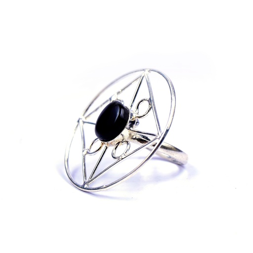 [32606] AUTO SILVER COW HORN RING