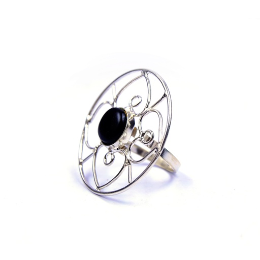 [32607] AUTO SILVER COW HORN RING