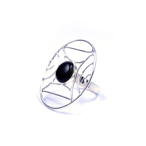 [32608] AUTO SILVER COW HORN RING
