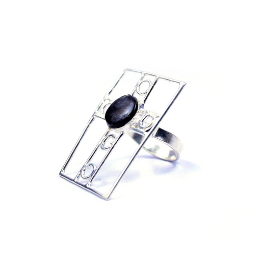 [32610] AUTO SILVER COW HORN RING