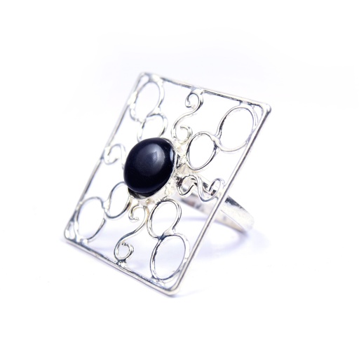 [32614] AUTO SILVER COW HORN RING