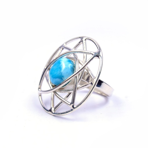 [32615] AUTO SILVER LARIMAR RING