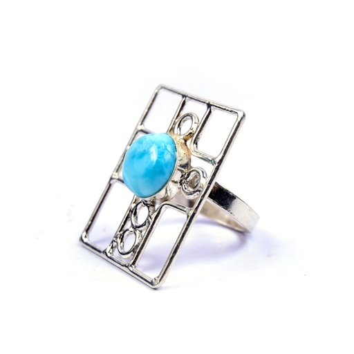 [32617] AUTO SILVER LARIMAR RING