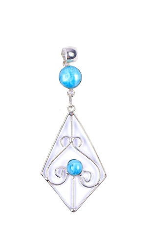 [32640] AUTO SILVER LARIMAR DOUBLE PENDANT