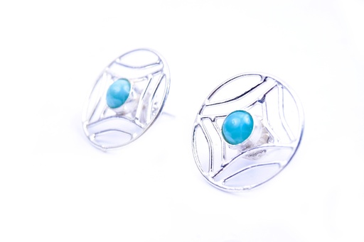 [32654] AUTO SILVER LARIMAR SMALL EARRINGS