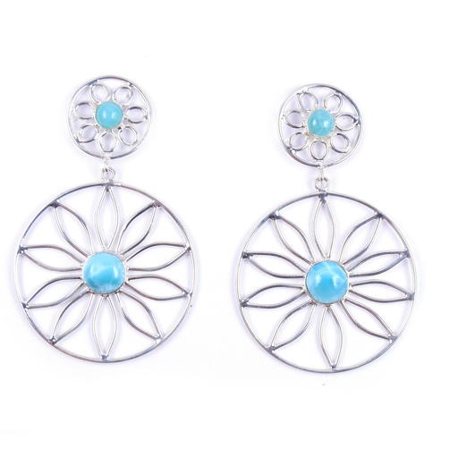 [32674] AUTO SILVER LARIMAR EARRINGS