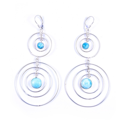 [32689] AUTO SILVER LARIMAR EARRINGS