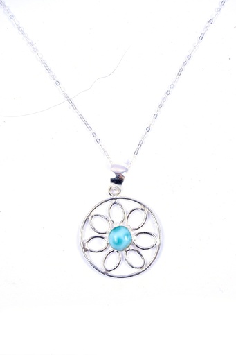 [32725] AUTO SILVER LARIMAR NECKLACE