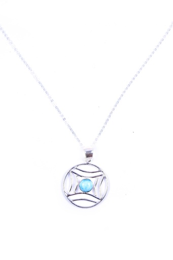 [32727] AUTO SILVER LARIMAR NECKLACE