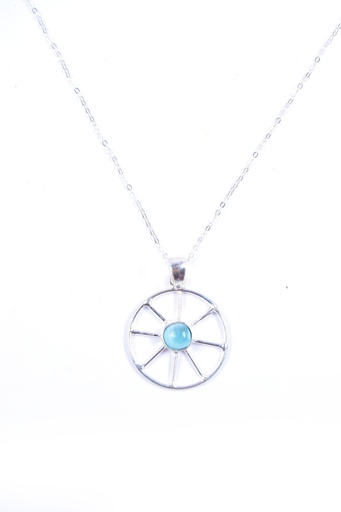 [32728] AUTO SILVER LARIMAR NECKLACE